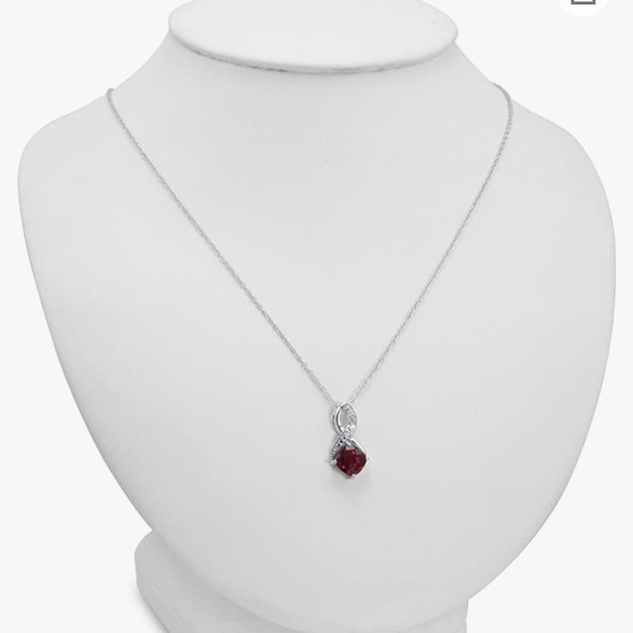 Amanda Rose Collection Lab Grown Ruby Pendant - Picture 3 of 5